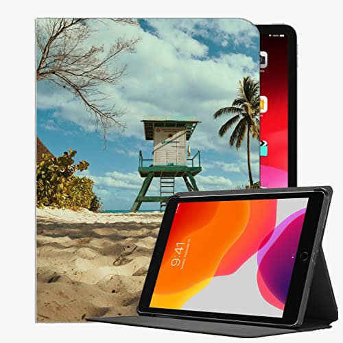YENDOSTEEN Hülle für iPad Pro 11 2021(3rd Generation)/iPad Pro 11 2020(2nd Generation), Gebäude-Turm-Strand Automatischem Schlaf/Aufwach