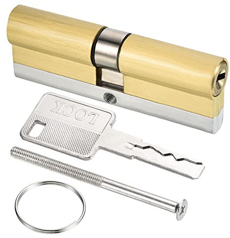 PATIKIL 45/45 (90mm Overall) European Double Lock Cylinder, Door Cylinder Lock with 8 Keys for Wooden Doors, Aluminum Doors
