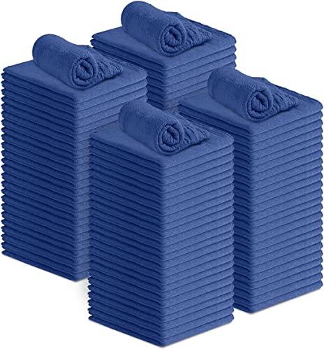 Avalon Towels Cotton Shop Handtücher - (100 Stück) Größe 12x14 Zoll Reinigungstücher - Sehr saugfähige Ladenlappen und Mehrzweck-Reinigungstücher für Automobil, Industrie, Garage und Haus (blau)