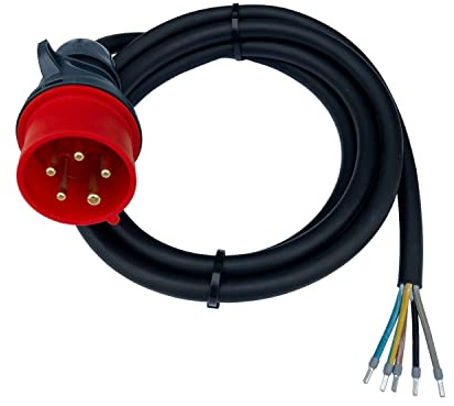 CEE Anschlussleitung Maschinen Anschlussleitung 32A 5x6 H07RN-F 400V (5 Meter mit Phasenwender)