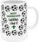 GRUSS & CO Krug mit Motiv Fußball | Krug aus Steinzeug, 60 cl, farbig bedruckt | Geschenk lustig, Männergeschenk | 48225