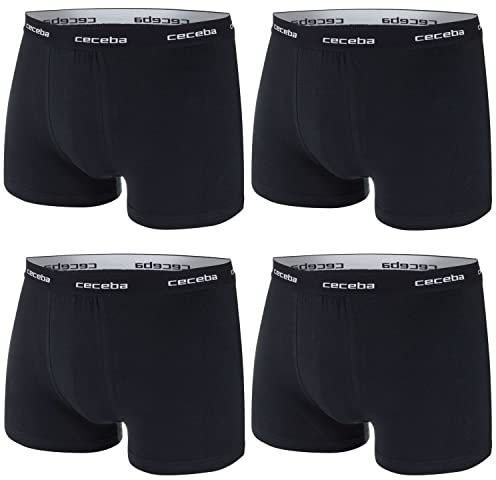 Ceceba Herren Boxershorts Pants Unterhosen Baumwolle | 4er Pack (6XL | 14, Schwarz | Schwarz)