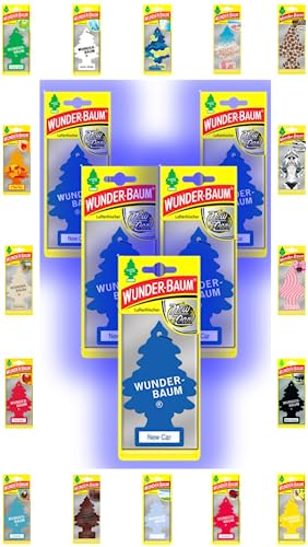 Wunderbaum Autoduft Lufterfrischer Duftbaum Düfte: 5 Stück + Bleistift light-tribe (New Car, 5 Stück)