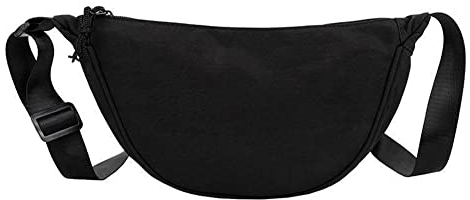 GXFCAI Nylon Crossbody Bag Hobo Sling Crescent Bag Fashion Schultertasche Dumpling Casual Verstellbar Kleine Frauen S Handtasche Tasche C2H1 Geldbörse, Schwarz , Einheitsgröße