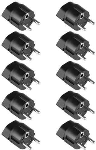 NCC-Licht Adapter Schweiz zu EU Converter Stecker Reiseadapter Schwarz (10 Stück)