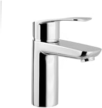 Ramon Soler - Grifo Monomando para Lavabo Cromado, Sistema S2 Ahorro de Agua, Diseño Moderno, Serie New Fly, Ideal para Baños Elegantes, Instalación Fácil