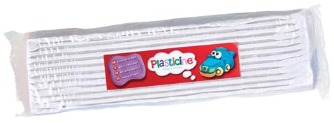Plasticine One Color Slab 400g - Weiß, Modelliermasse für professionelle Animatoren und Modellbauer, trocknet nie aus, Skulpturen, Modelle und Stop-Motion-Animationen