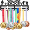 SUPERDANT Hockey Medaillen Aufbewahrung Wettbewerbe Medaillen Halter Mit 12 Linie Robuster Stahl Auszeichnungshalter Medaillenhalter Für Band Lanyard Medaille Wandmontage Geschenke für Sportler Kinder