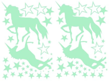 OSALADI Leuchtende Wandaufkleber 2st Deko-Aufkleber Leuchtende Aufkleber Dekorative Aufkleber Wandkleister Aufkleber Mit Einhornmuster Fluoreszierender Aufkleber Applikationen Geschnitzt