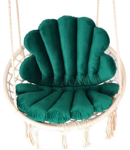 Love Gifts® Hängesessel ohne Gestell | Hängesessel Indoor mit Zwei Kissen optimal für den für Innenbereich wie Wohnzimmer & Kinderzimmer geeignet | Grün