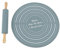 Tissting Rolling Pin with Silicone Pastry Baking Mat, 11.8in Grey Dough Roller with Wooden Handle, Kitchen Baking Essential Roller Tool for Pizza Pie Pastries Pasta