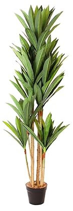 KENTIS - Dracaena Finta - Pianta Artificiale - Piante Finte da Interno di Design con Vaso - Piante Artificiali da Esterno - Alta 170 cm