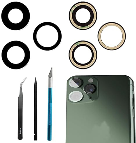 Dakexiong Rear Camera Glass Lens Replacement for iPhone 11 Pro/iPhone 11 Pro Max, for iPhone 11 Pro/iPhone 11 Pro Max Back Camera Glass Lens Replacement, with Repair Tool Kit