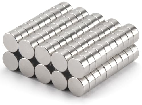 WISYOK 100 Stück Mini Magnete 6mm x 3mm, Kleine Magnete Stark, Magnete für Magnettafeln & -Bänder, Kühlschrankmagnete, Flachmagnete, Winzige Magnete, Scheibenmagnete, Dauermagnet