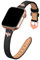 JR.DM Schlankes Lederarmband Damen Kompatibel mit Apple Watch Armband 38mm 40mm 41mm 42mm 44mm 45mm 46mm, Echtes dünnes Leder Ersatzband mit Charms für iWatch Series 10/9/8/7/6/5/4/3/2/1,SE