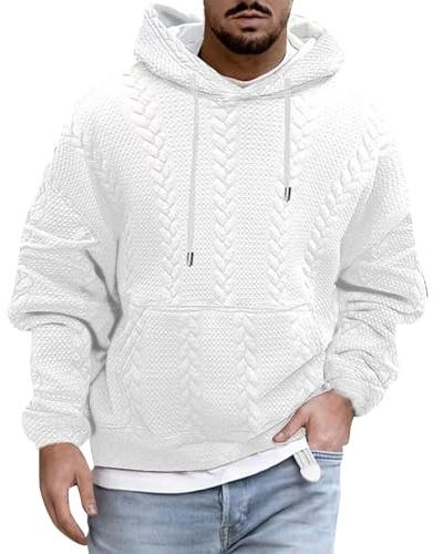 Vasreyy Herren Puffer Jacke Snowboard Jacke männer Reflektor Jacke warme Jacke Herren Pilotenjacke Herren Winter Gefütterte Sweatjacke Herren Weste Herren Fleece Winterjacke Herren XXXL (L, Weiß)