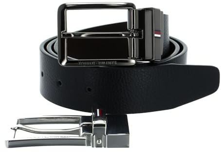 Tommy Hilfiger Leder Gürtel Gifting Double Buckle Belt Giftbox W95 Black schwarz dunkelbraun kürzbar wendbar