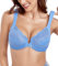 Lemorosy Wide Strap Front Closure Bra Lace Full Figure Underwire(Blue Wide Strap,44C)