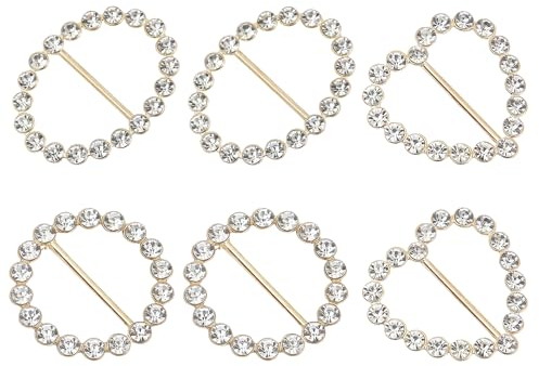 FIBOUND 6 Stück Modische Schal-Clips, Schal Ring Clip, T Shirt Krawatten Clips, Geknotete Knöpfe für Kleidungsecken, Schal-Ring-Clip, für Damen und Mädchen, Kleidung, Dekorative Accessoires