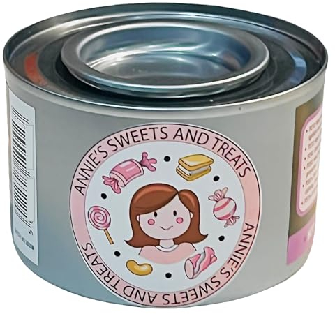 Annie's Sweets Disposable Chafing Fuel Gel Can 2.5hr Burn Buffet Food Dish Warmer Pans Catering Parties Events Outdoor BBQ S'Mores Burner Resealable Covers