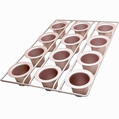 DWWTKL Popover-Pfanne mit 12 Mulden, antihaftbeschichtet, Yorkshire, Muffins, Puddings, Kuchen, Quiches, Cupcake-Form, Backgeschirr für Ofen, Backen (Champagner-Gold), HM996-12