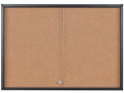 Bi-Office Schaukasten Exhibit Extra, abschliessbar, Korkoberfläche, für bis zu 10 DIN A4 Blätter, Aluminiumrahmen Farbe Anthrazit