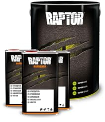 U-POL RAPTOR 2K Lack Gebinde-Set Schwarz (9L Lack + 3L Härter) - uv-beständige strukturierte KFZ, LKW, Boot & Campervan Beschichtung