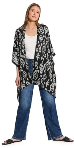 CECIL Damen B580746 Sommer Cape mit Print, Black, A