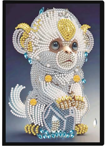 DCIDBEI Diamond Painting Notizbuch A5 Blank Notizheft | Diamant Painting Notebook Diamant Malerei Notizbuch Skizzenbuch Tagebuch für Schülerbüro Schulbedarf 50 Blätter Affe