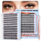LASHVIEW Selbstklebende Wimpern, Press On 156Pcs Kein Kleber benötigt Wimpernbüschel Beinhaltet Büschel 1 Applikator Einfach aufzutragen Selbstanwendung zu Hause DIY Wimpernverlängerung Kit 10-16mm