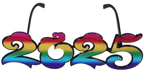 Homoyoyo 2025-Brille 2025-Plastik-Zahlenbrille Frohes Silvester Abschlussbrille 2025-Party- -Requisiten Klasse Von 2025 Mehrfarbig