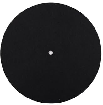 3mm Turntable Mat Black Slip Mat for Viny Record Player Turntable Platter Slipmat for Static Reduction and Clearer Sound Quality (7 inch)
