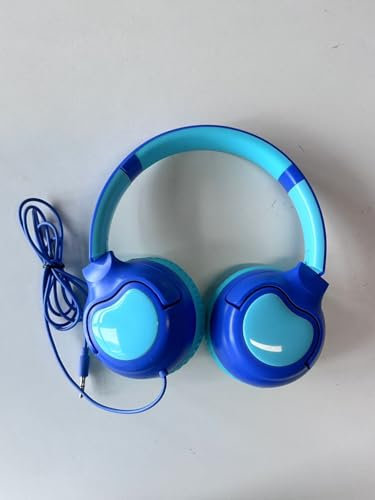 ZIHNIC Wired Kids Headphones, Safe 85dB Volume Limit for Boys & Girls, Comfortable Earpads, Foldable Design for School, Tablets, and Travel-Blue