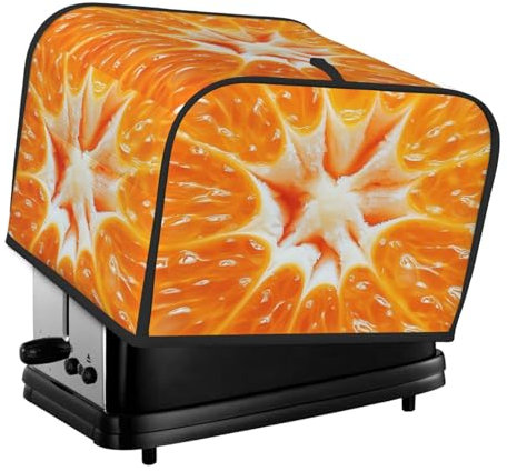 Orange Toaster Cover Bread Machine Cover Fits For 4 Slice Toasters Anti-Sputtering Bread Cover Washable Bread Maker Cover Dust Cover
