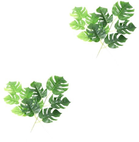 Cabilock 2 Ensembles Décoration des Feuilles De De Tortue Simulée Décor De Monstre Monstera Artificiel Feuilles De Monstera 10 Pièces * 2