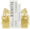 Serre-Livres Penseuse Dorée - Lot de 2 serres-Livres décoratifs Lourds pour étagères, cale-Livres antidérapant en résine dorée - Décoration de Salon/Bureau (Sculpture féminine philosophique)