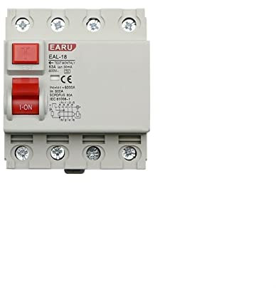 GFGWXMQB Disjoncteur différentiel électromagnétique 4P 32A 10/30/100/300mA Type A RCCB RCD ELCB Interrupteur de sécurité(25 V,4P 30mA)