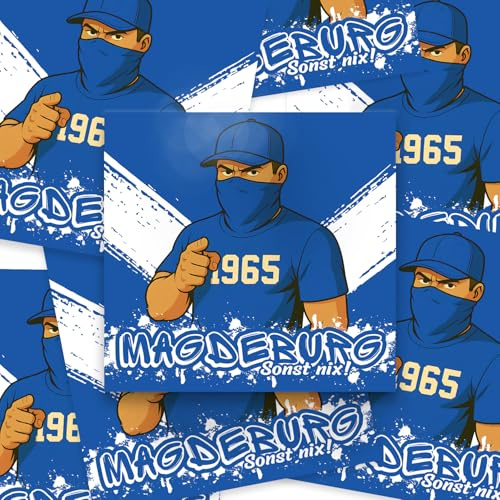 Fan-Kultur Xperience 100x Magdeburg Sticker/Aufkleber 'Sonst nix!'/ Fußball Fanartikel/ 10,5x10,5 cm/PVC/wetterfest