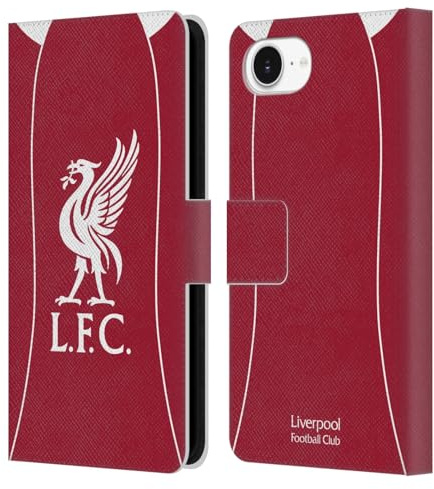 Head Case Designs Officially Licensed Liverpool Football Club Home 2025/26 Kit Leather Wallet Case Compatible With Apple iPhone 16e / iPhone 17e