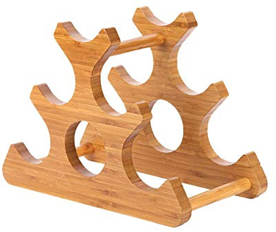 YCVAWEOD Wood Wine Rack, Free-Standing Wine Rack, Geometric, 6 Bottles of Red Wine Warm as ever LWX