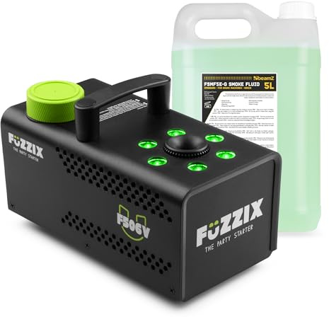 Fuzzix F506V - Vertikale Nebelmaschine Mini mit Fernbedienung & LED Lichteffekt, 5L Nebelfluid, Smoke Machine mit 500 Watt, Rauchmaschine Party für Hochzeiten, Nebelmaschine Halloween, Fog Machine