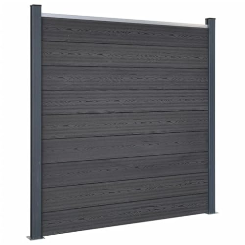 Hundezaun Sichtschutzzaun, Zaunelement-Set Grau 180x186 cm WPC für Garten, Terrasse und Balkon