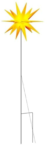 Weihnachtsstern faltbar mit Erdspieß 57 cm - Gelber Weihnachtsstern aus PP und Metall für Festtagsdeko - Ideal für Garten, Balkon oder Tischdeko