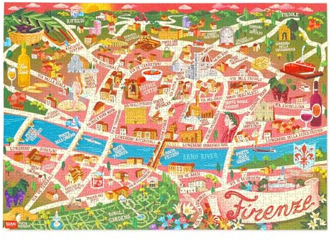 Legami - Puzzle aus 1000 Teilen, Thema Florenz, Inklusive Poster Anleitung und Aufbewahrungsbeutel, L 68 x H 48 cm