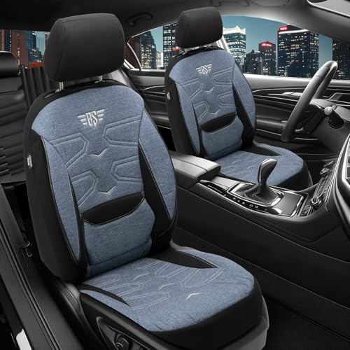Sitzbezüge passend für Hyundai i30 | Farbe: Schwarz-Blau | Model: Prime | Autositzbezüge | Sitzschoner | Schonbezüge | ATHN306