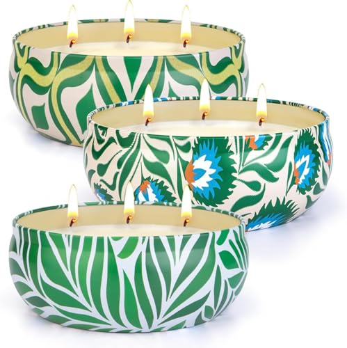 280Std Citronella Kerze Outdoor Groß, 3 x 400g Outdoor Kerze Natürliche Sojawachs 8% Citronella Öl, XXL Zitronella Kerzen Garten mit 3 Docht, Kerzen Set für Garten Terrasse Grill