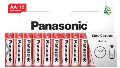 12 Piles AA Zinc Carbon Panasonic 1.5V 0Pb/HG/CD