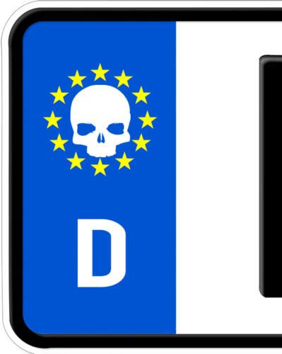 2x Aufkleber Totenkopf Schädel Nummernschild Kennzeichen Plakette Punisher Skull