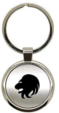 Mygoodprice Schlüsselanhänger aus gebürstetem Aluminium, Löwe, rund, Lasergravur