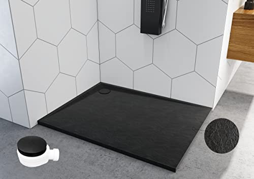Receveur de douche Noir Carré Rectangle Cercle Grès Receveur de douche Black